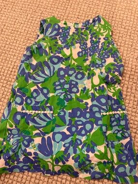 Lilly Pulitzer Girls Blue & Green Floral Shift Dress